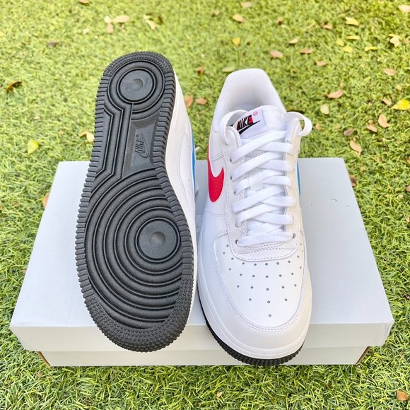 Nike Air Force 1 white red blue swoosh shoes - Picture 4 of 4